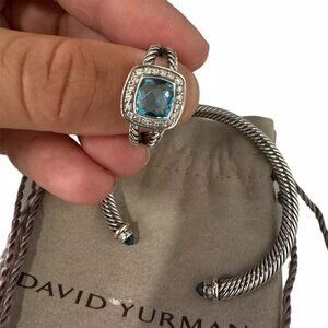 Silver David Yurman Bracelet and Ring set Blue Topaz